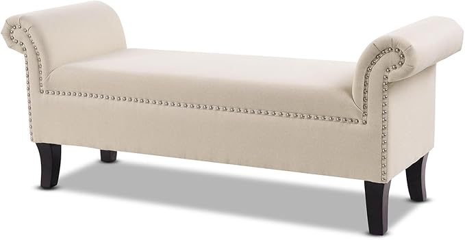Hayes Armed Fabric Storage Bench