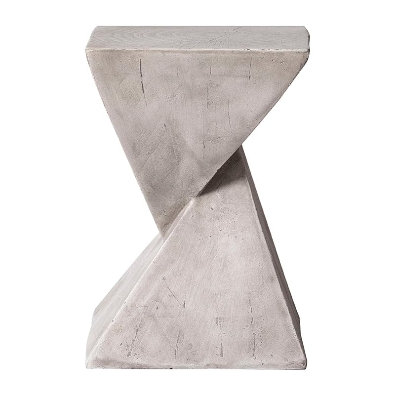 Modern Side Table Square Fiberstone Accent End Stool for Home