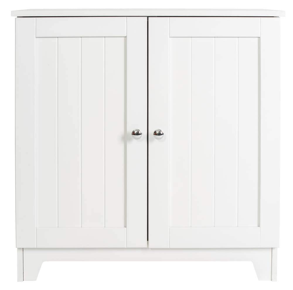 Door Large Freestanding Floor Cabinet, Size 23.5 x 23.5 x 11.75 Inches with Center Adjustable Shelf,