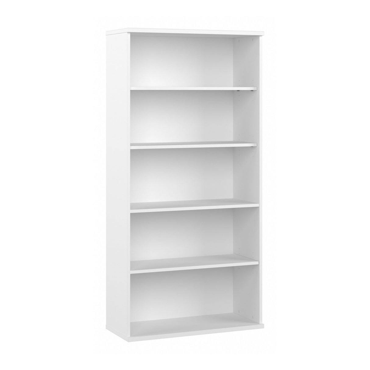 Studio C Tall 5 Shelf Bookcase in White, Large Bookshelf for Home or Professional