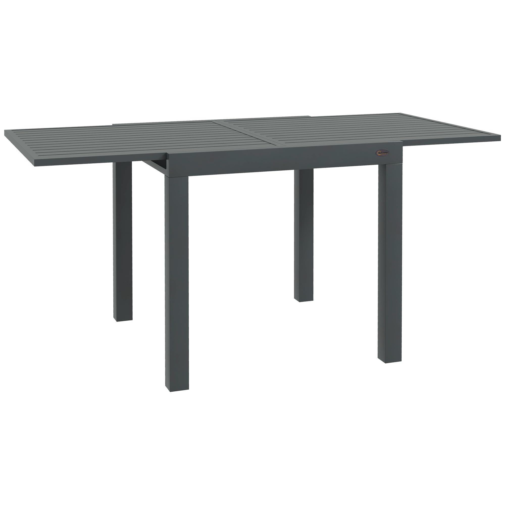 Expandable Aluminum Patio Dining Table - 35.5" to 70.75" Extendable Outdoor Table for 4-6 People