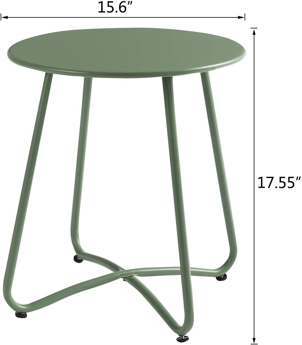 Small Round Patio Metal Side Snack Table