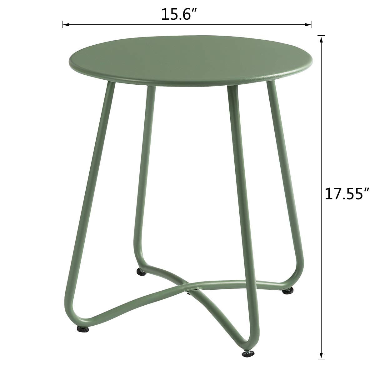 Small Round Patio Metal Side Snack Table