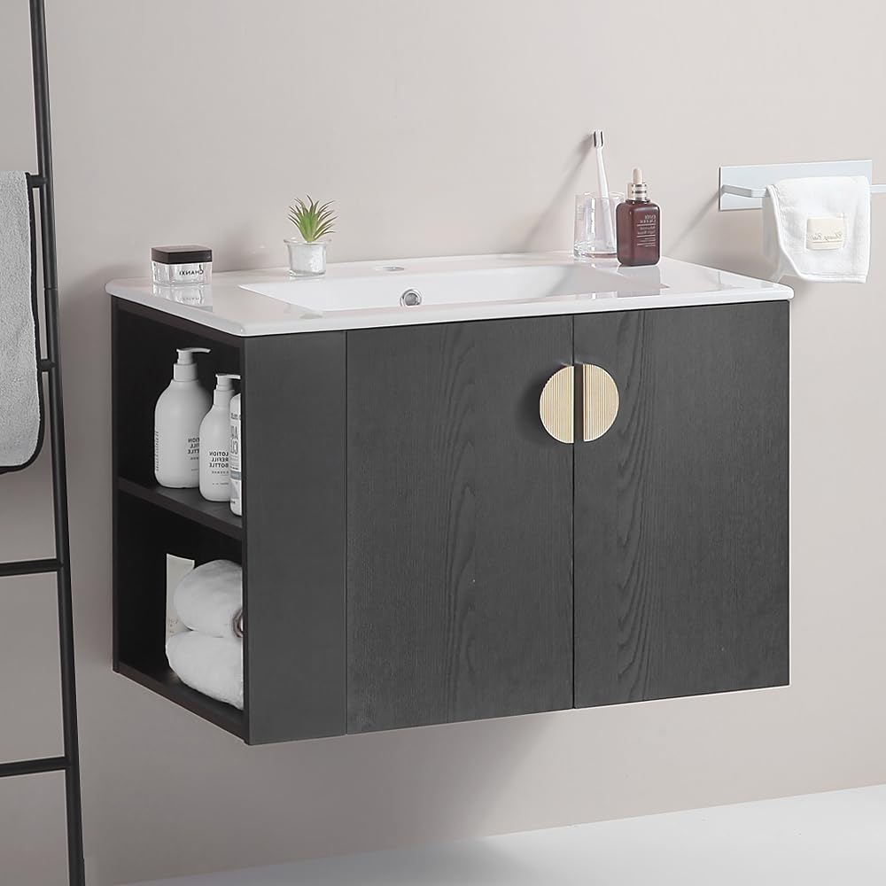 30" Bathroom Vanity with Sink,Wall Mounted Bathroom Vanity Cabinet Set