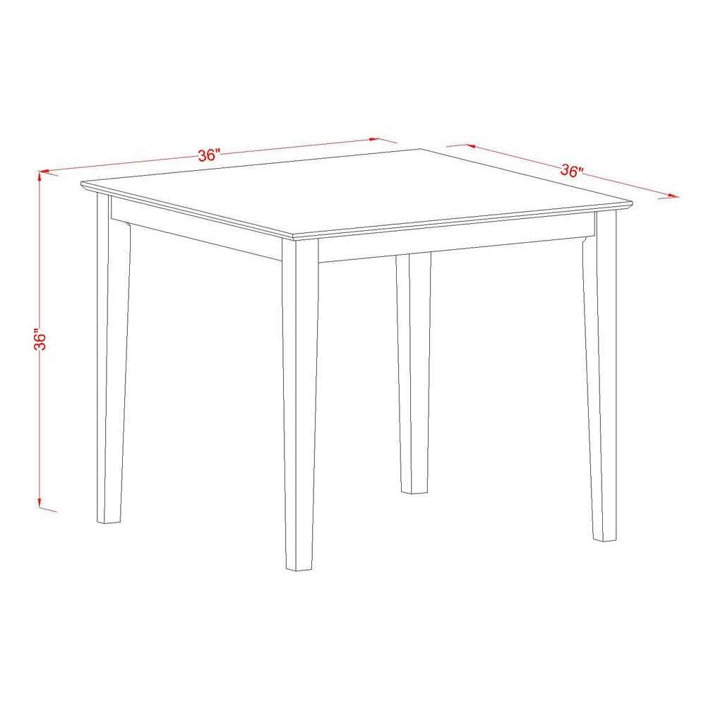 VNQU5-MAH-W 5 Piece Counter Height Pub Set Includes a Square Dining Room Table and 4