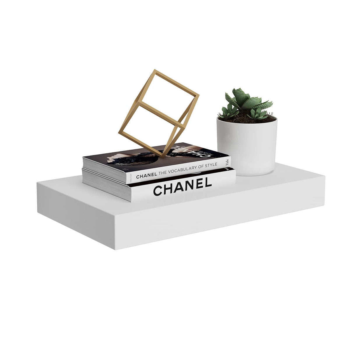 9" Deep White Floating Shelf Set of 2, Wall Shelves for Bathroom