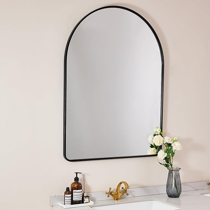 Brushed Nickel Arched Mirror, Arched Bathroom Mirror