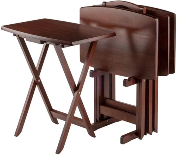 Wood Darlene Tray Table Set – 2 Piece Folding Tables