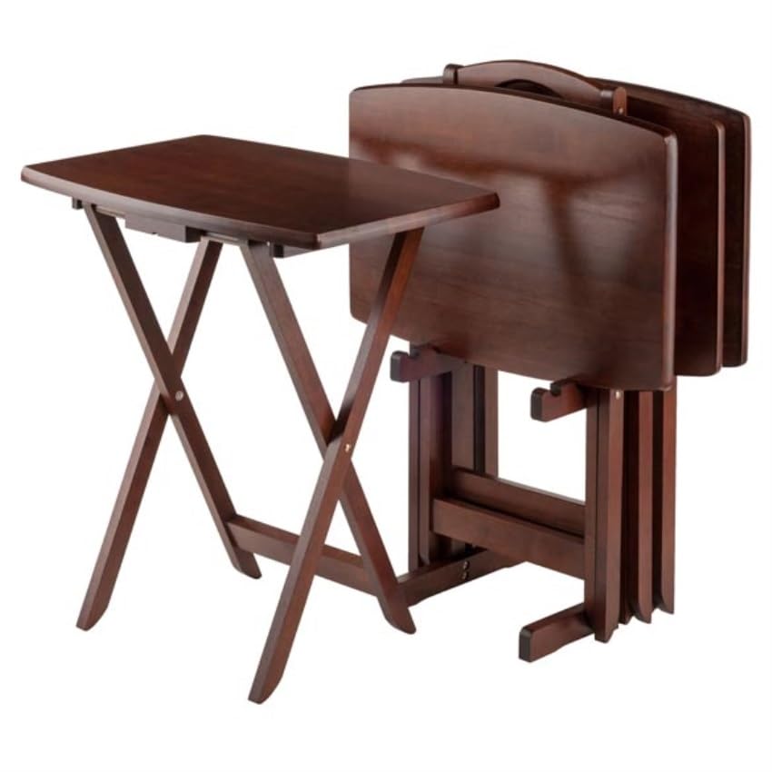 Wood Darlene Tray Table Set – 2 Piece Folding Tables