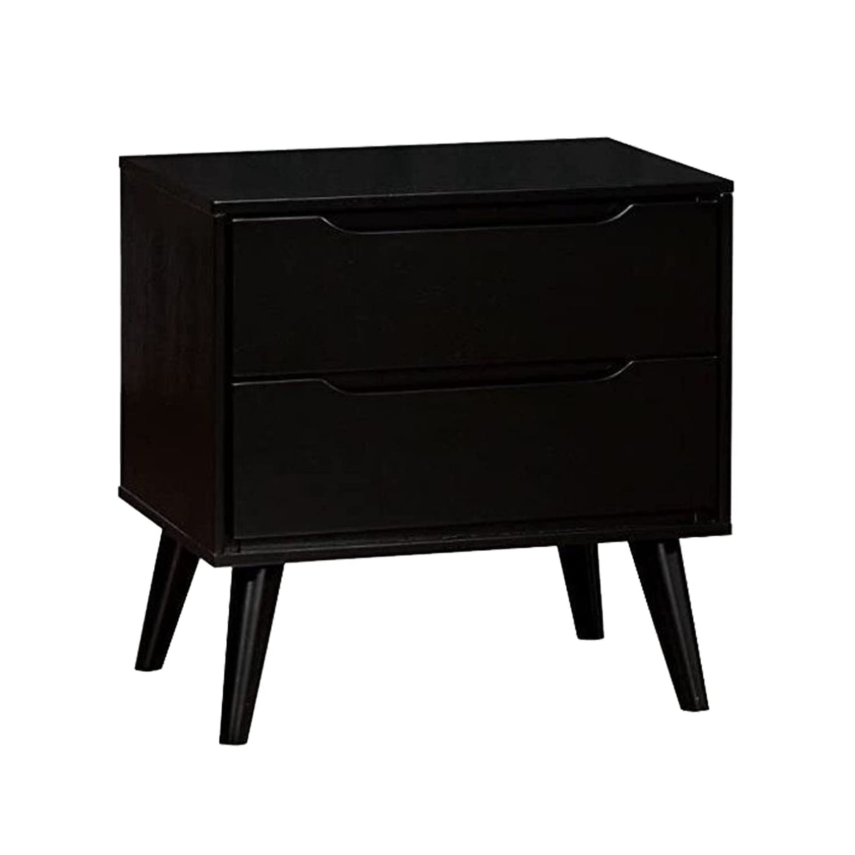 24" H Nightstand with 2 Drawers, Black