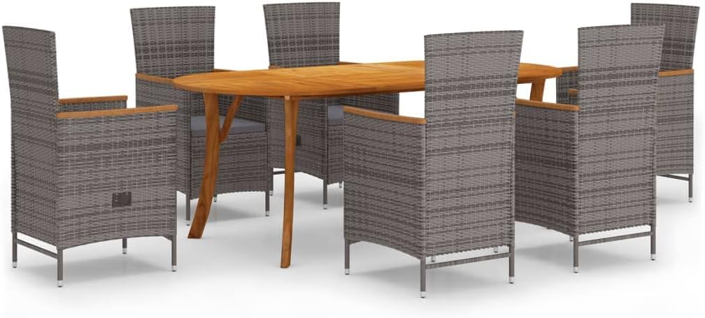 Patio Dining Set 7 Piece, Outdoor Dining Set for 6, Table and Chair