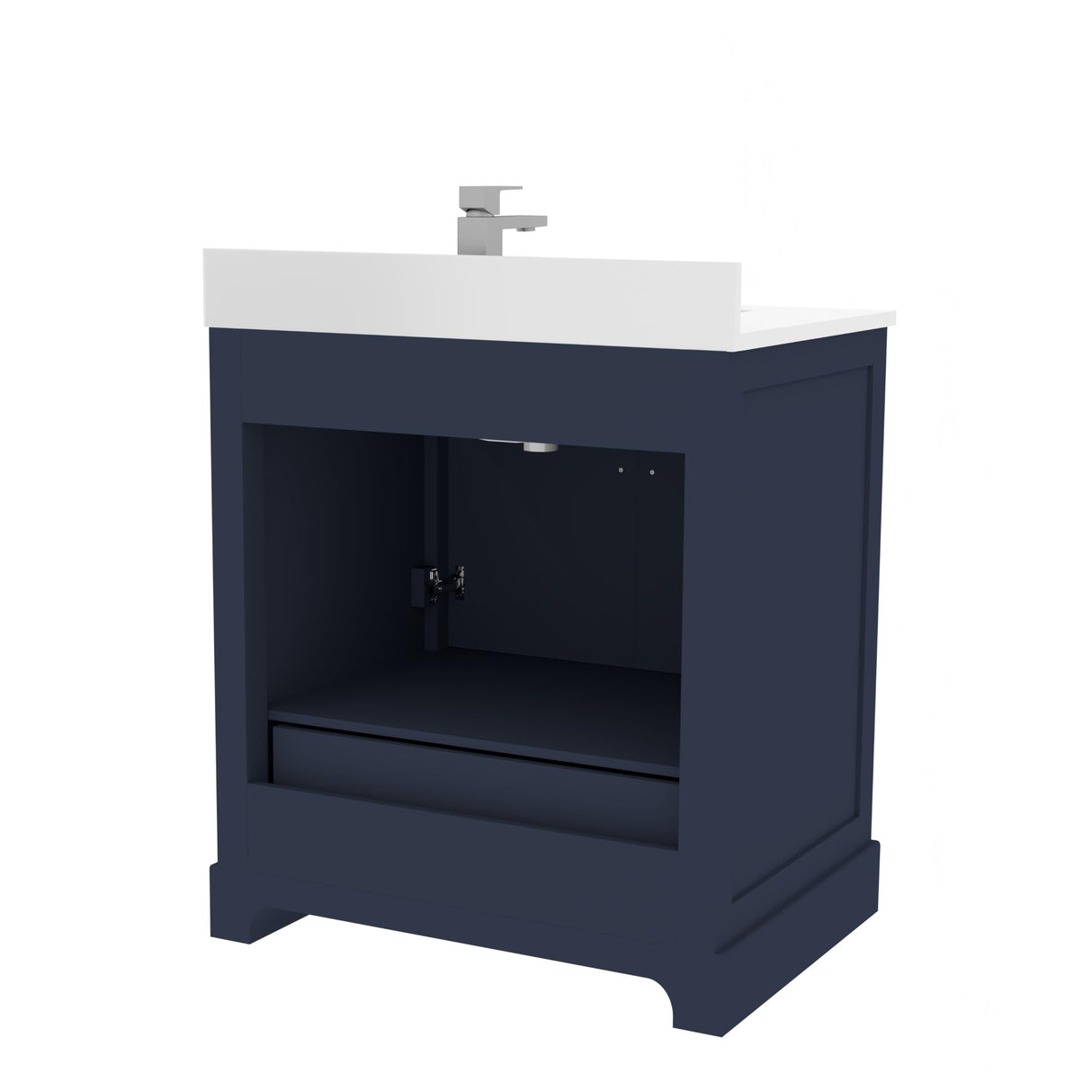 Ayna Decors Maya 30 inch Navy Blue Bathroom Vanity Set with Quartz Countertop
