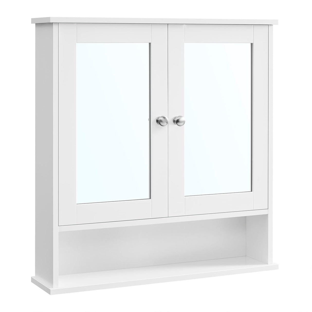 Bathroom Cabinet with Mirror, Wall Cabinet with 2 Mirrored Doors, Adjustable Shelf