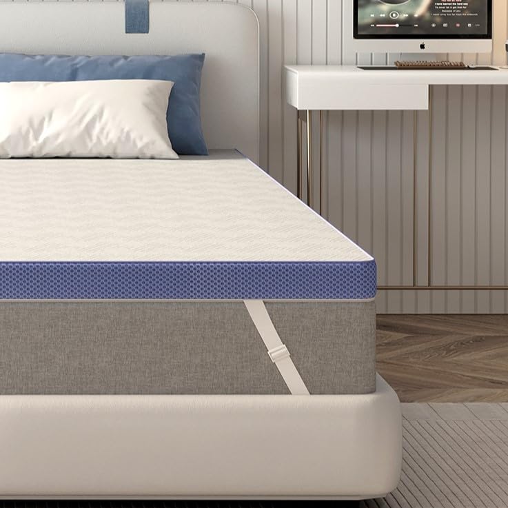 3 Inch King Mattress Topper, Cooling Gel Memory Foam Mattress Topper, Washable Cover