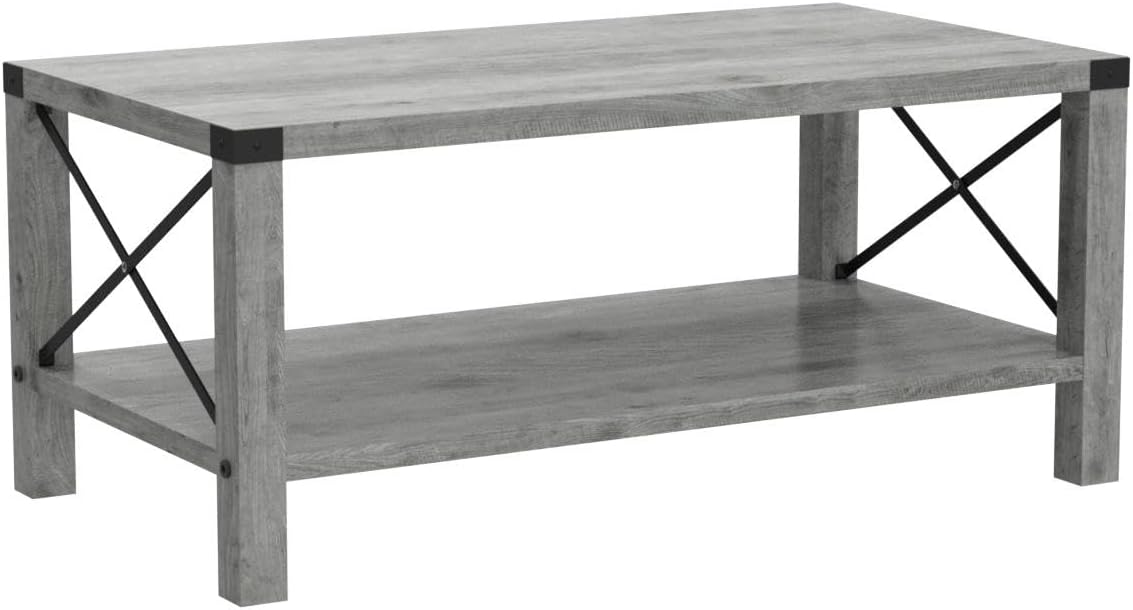 Rectangle Coffee Table 2-Tier Farmhouse Coffee Table