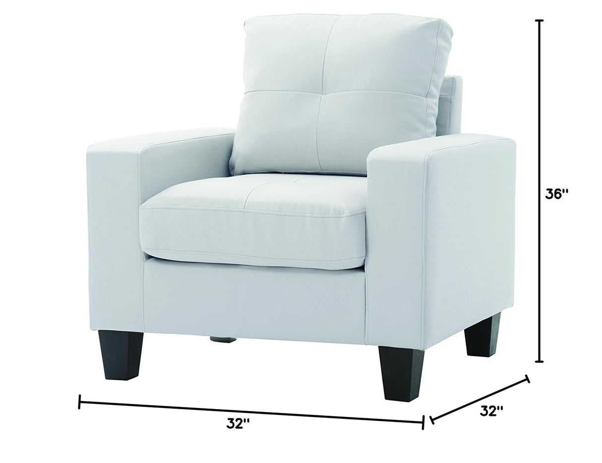 Newbury Faux Leather Club Chair in White