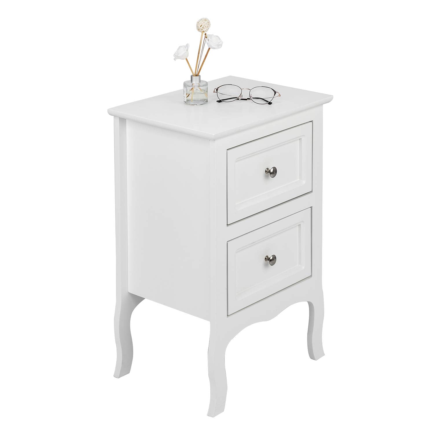 White Nightstand Set of 2, Nightstands