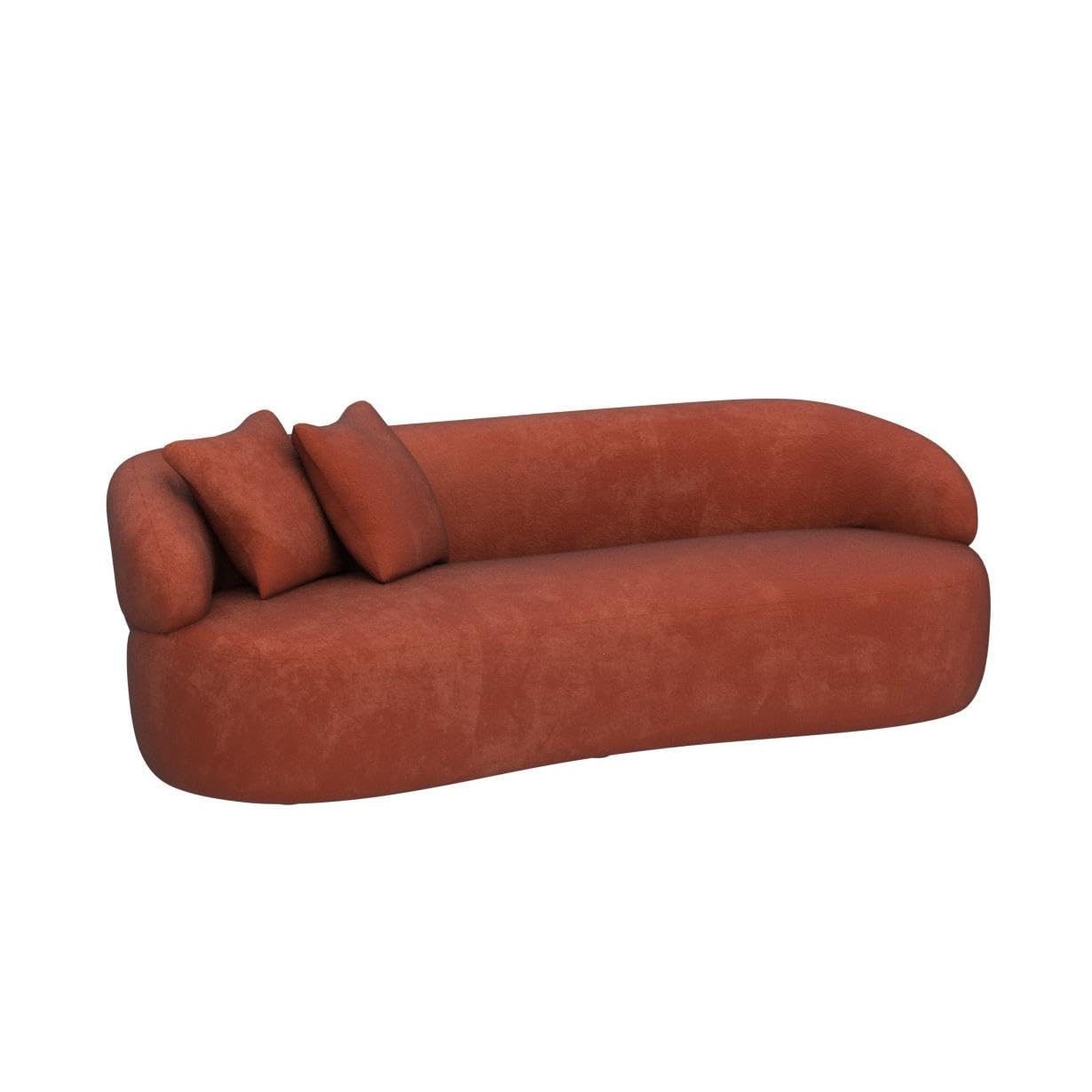 86" Curved Sofa, Modern Upholstered Boucle Curved Couch