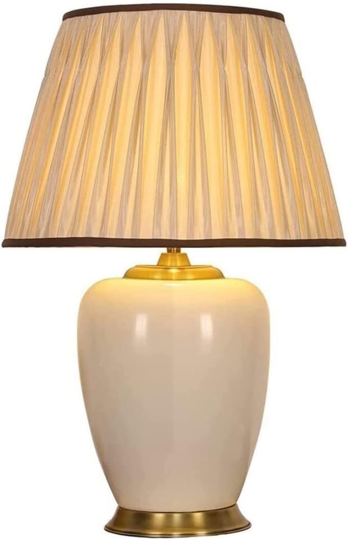 Table Light Nightstand Lamp Large Ceramic Table Lamp Desk Lamp White Glazed Table Lamps