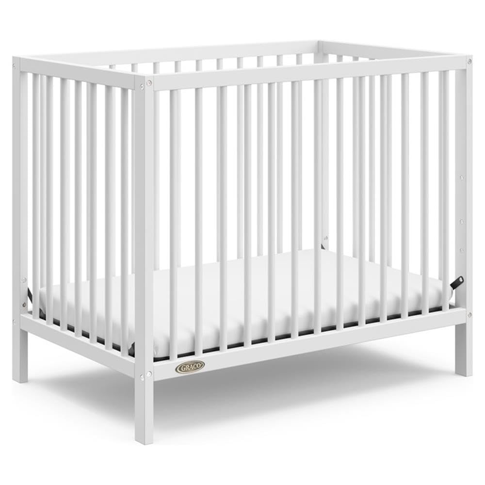 40.1" 4-in-1 Wood Convertible Mini Crib in White