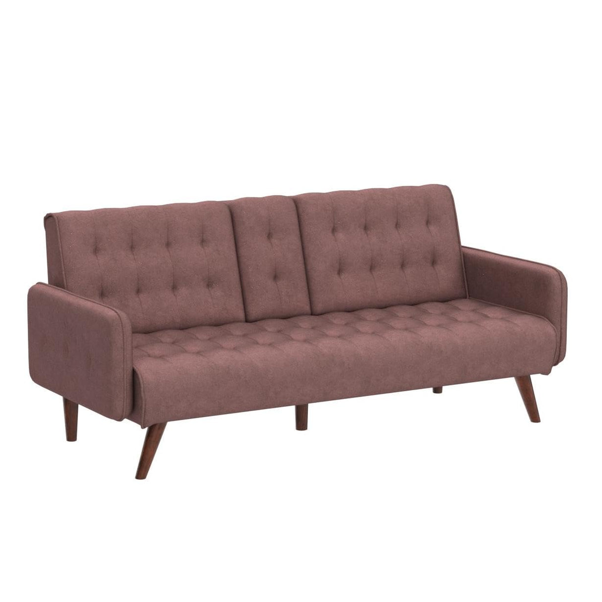Velvet Round Arm Sofa Sofabed, Rose