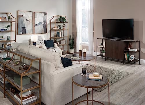 International Lux Round Side Table, in Satin Gold Finish