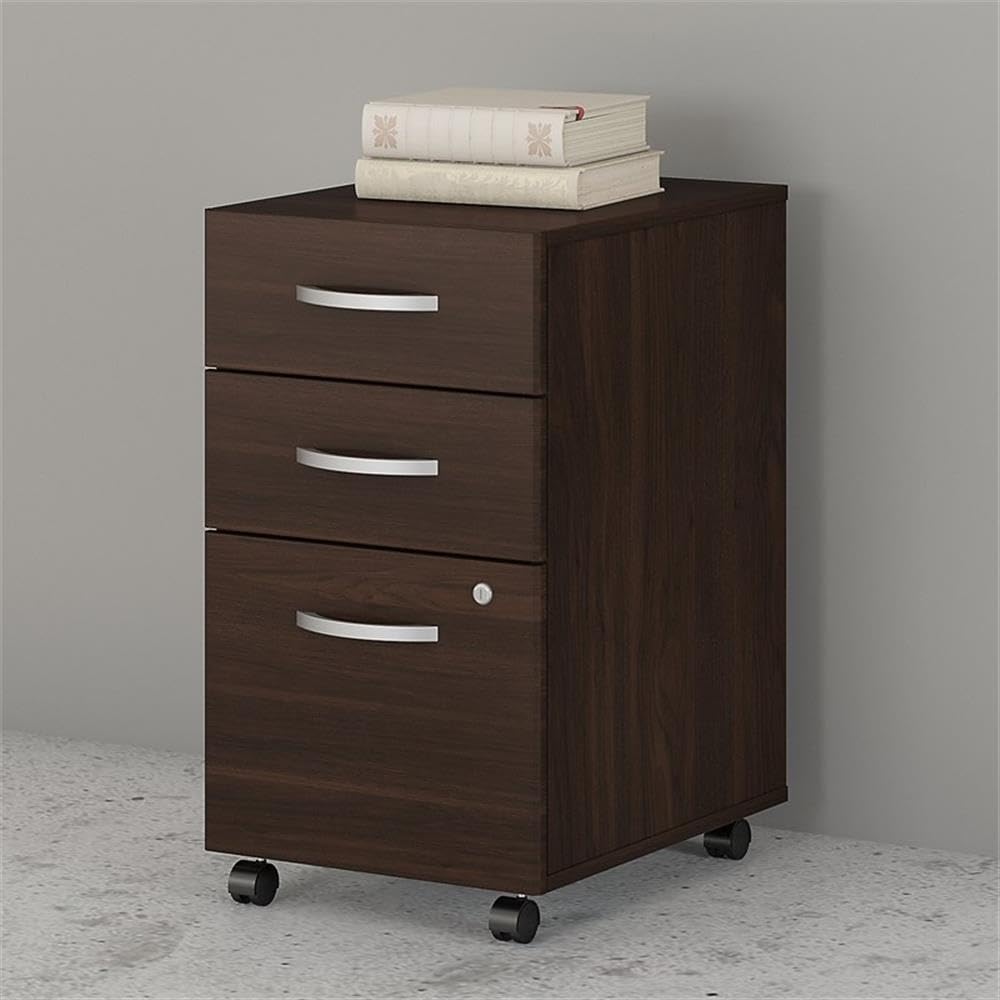 Studio C 3 Drawer Mobile File Cabinet in Black Walnut
