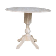 International Concepts 42 in. Round Dual Drop Leaf Pedestal Dining Table,