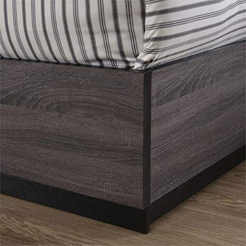 Drummond 3-Piece Gray Wood Panel Bedroom Set - Queen + Nightstand + Chest