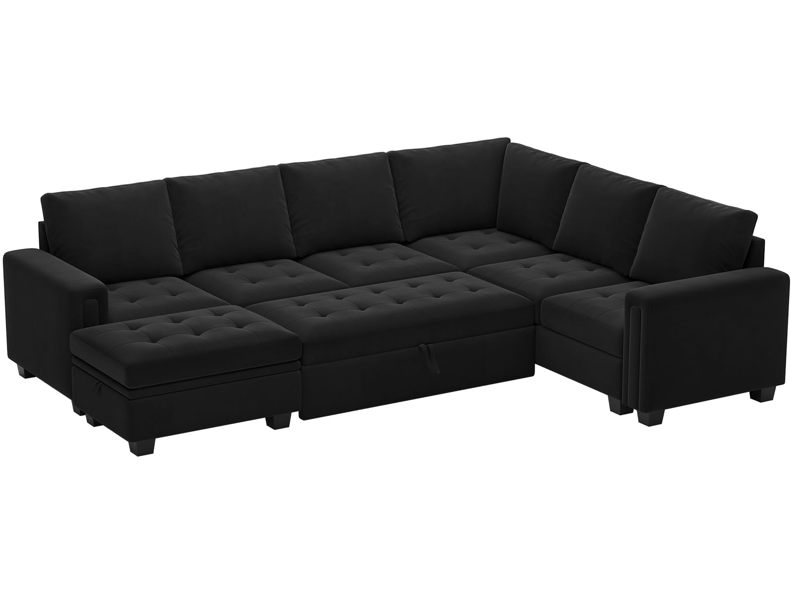 Modular Sectional Sleeper Sofa with Pull Out Bed U Shaped Sectional Sofa