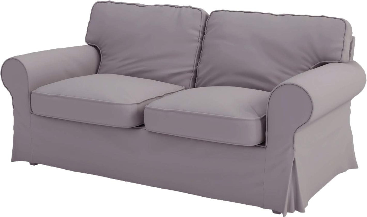 Sofa Covers Custom Made for IKEA Ektorp Loveseat Couch Slipcovers (Polyester Flax Light Gray, Ektorp Loveseat)