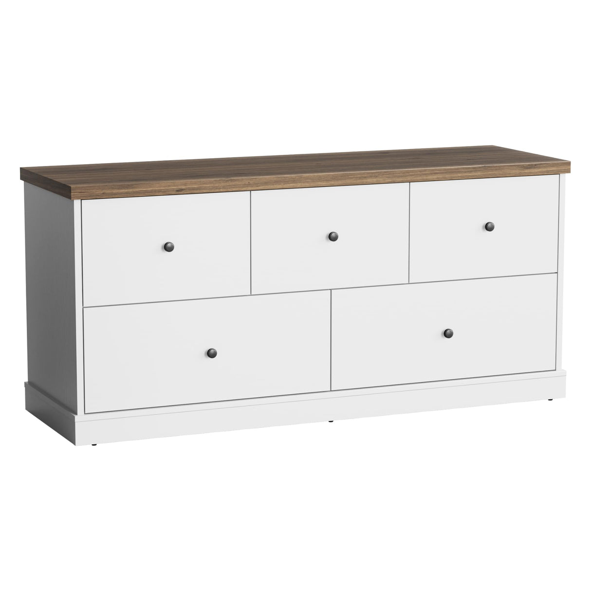 Wooden Dresser for Bedroom, Wide Chest of Drawers with 5 Drawers