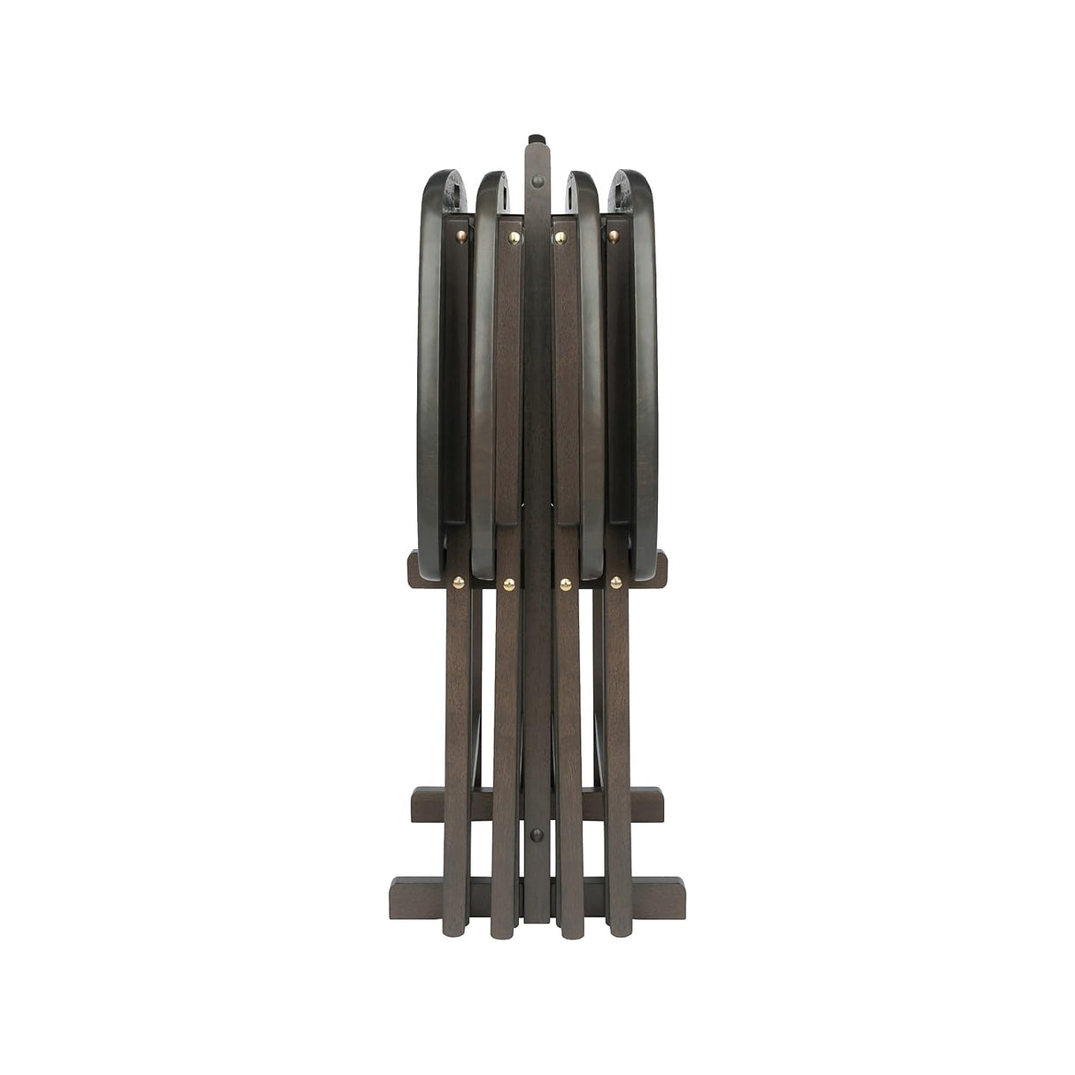 Lucca 5-Piece Folding Snack Table Set – Oyster Gray Wood