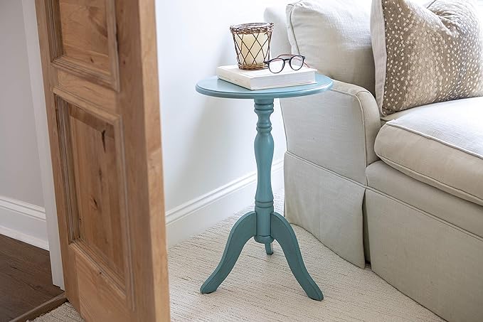Simplify Round Pedestal Accent Side Table, Chic & Compact MDF Furniture for Traditional