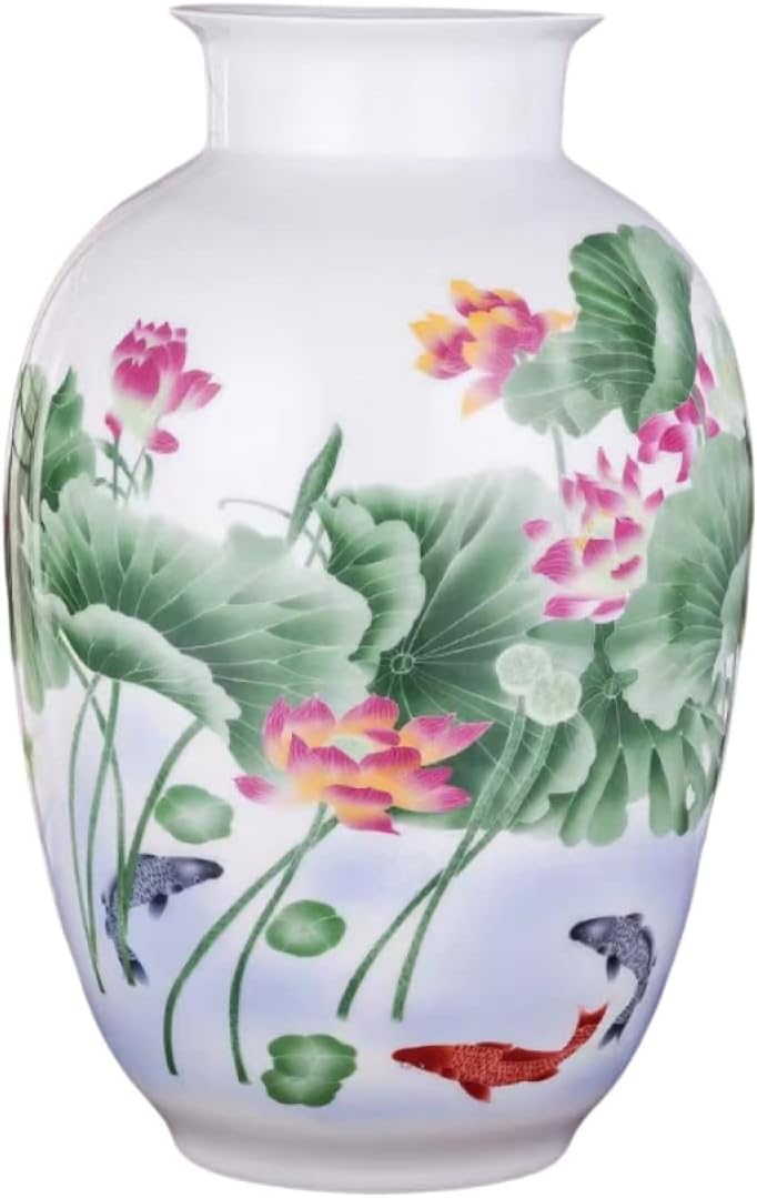 Blue and White Chinoiserie Vases,Decorative Bud Vases for Living Room, Bookshelf