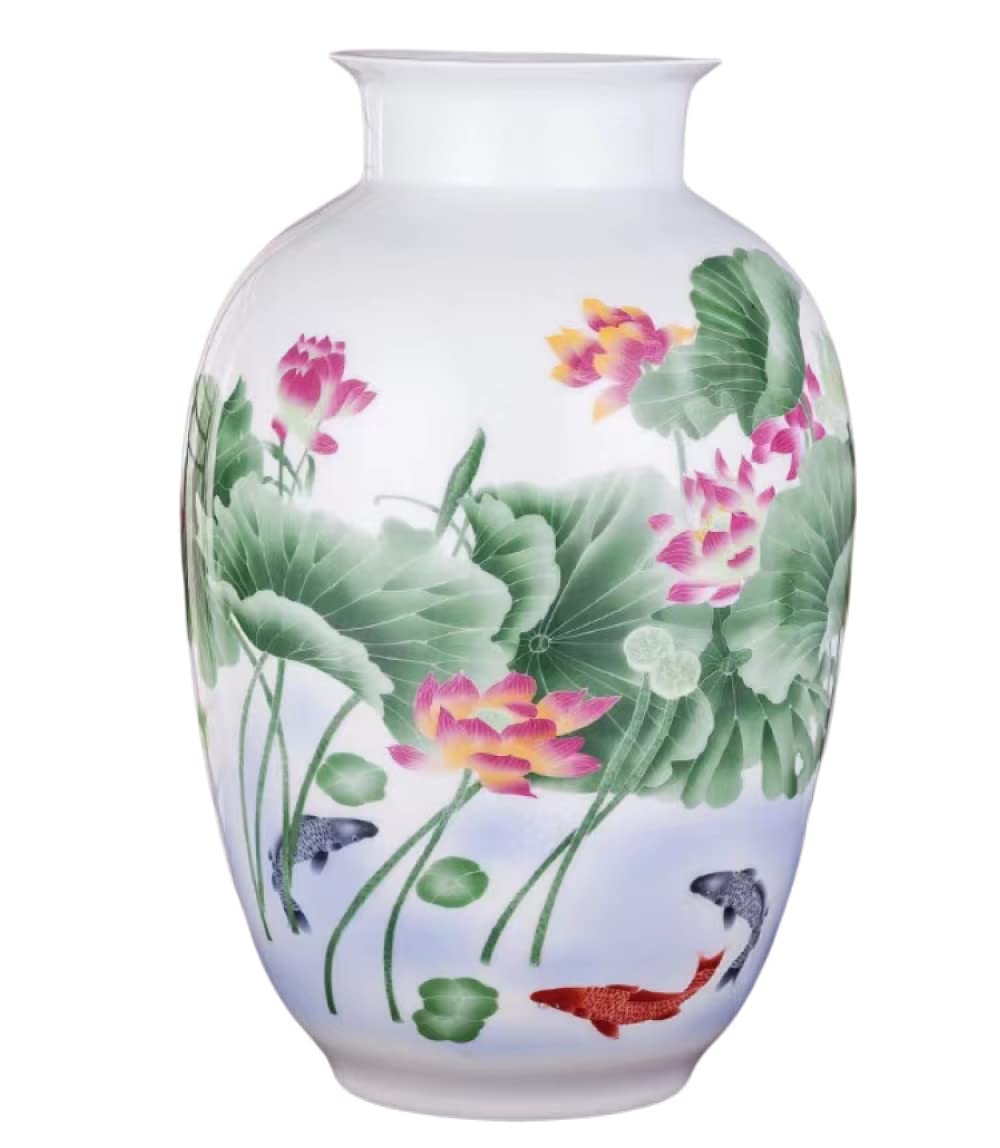 Blue and White Chinoiserie Vases,Decorative Bud Vases for Living Room, Bookshelf