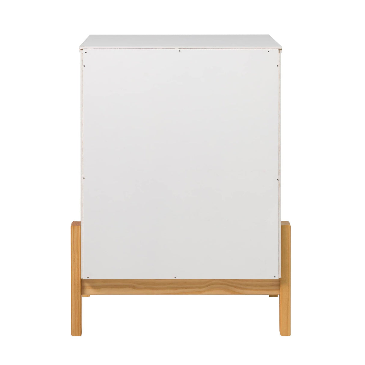 Freja Scandi Minimalist 1-Drawer Solid Wood Nightstand, 16 Inch, White