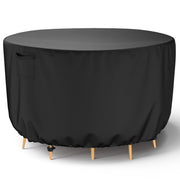 Round Outdoor Table Cover, 600D Heavy-Duty Waterproof Patio Furniture Covers