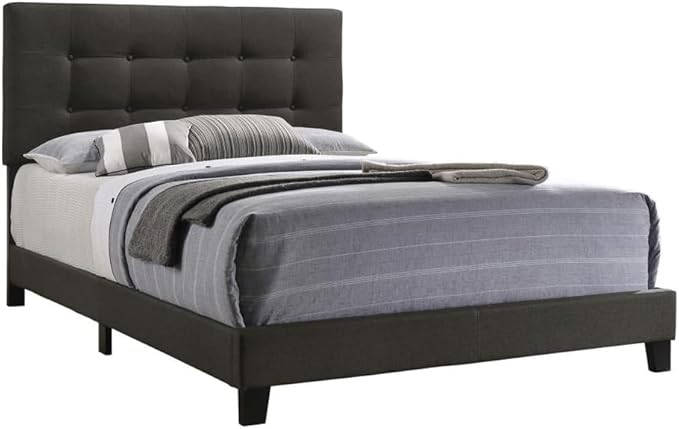 Mapes Tufted Upholstered Bed Charcoal