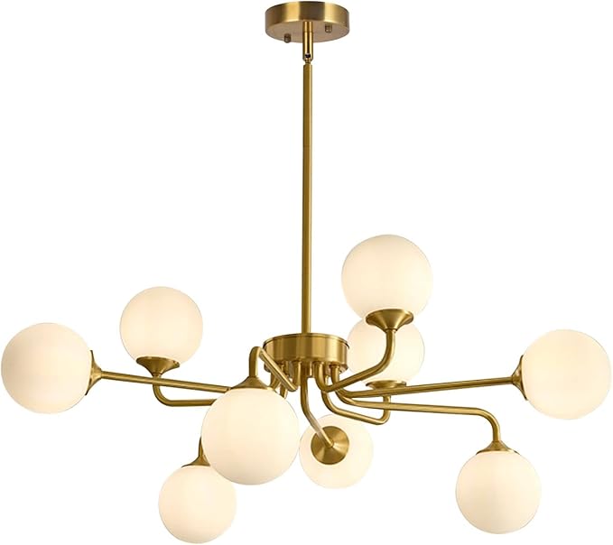 Lighting Black Sputnik Ceiling Light Fixture Modern Glass Ball Chandelier Globe Pendant Light 12-Light