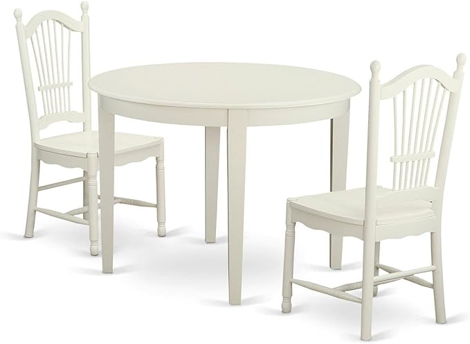 5-Piece White Dining Set, Round Table & 4 Chairs | Elegant Kitchen Set