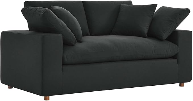 859-GRY Commix Down Filled Overstuffed Loveseat, Gray