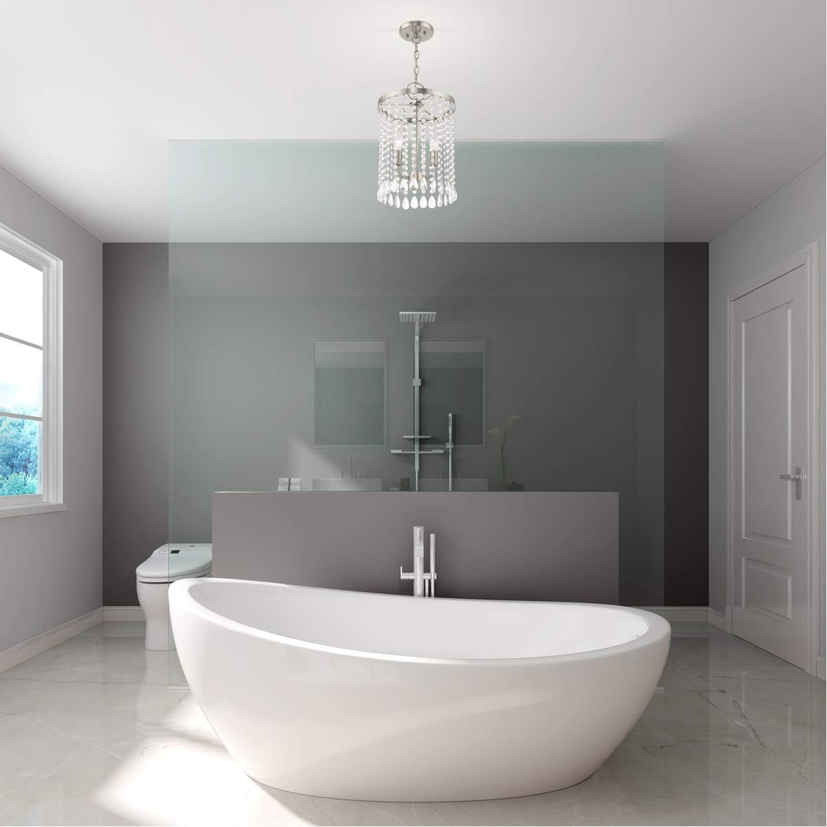 Lighting 1063-91 Neptune 3-Light Bath Light, Brushed Nickel
