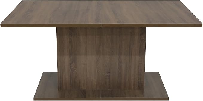 Extendable White Gloss Dining Table - 63 to 80.7 Inch Rectangular Table for 6-10 People