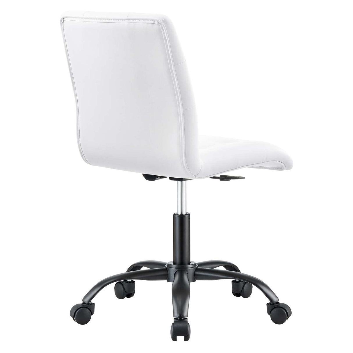 Prim Armless Vegan Leather Office Chair in Black White