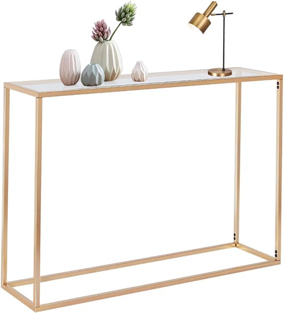 42”Faux Marble Console Table, Snack Entryway Table, Entrance Sofa Table