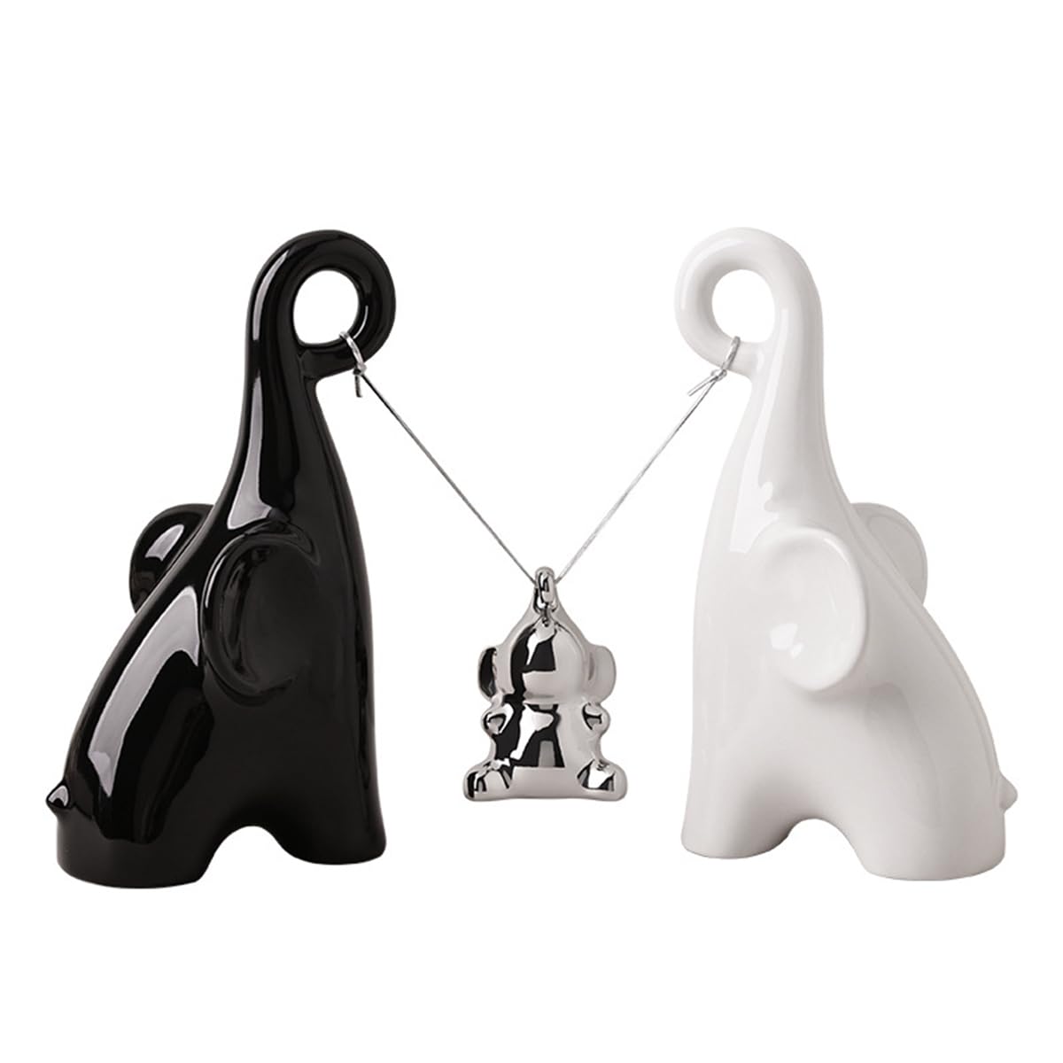 Elephant Statue,Cute Ceramics Elephant Figurine Gifts for Women