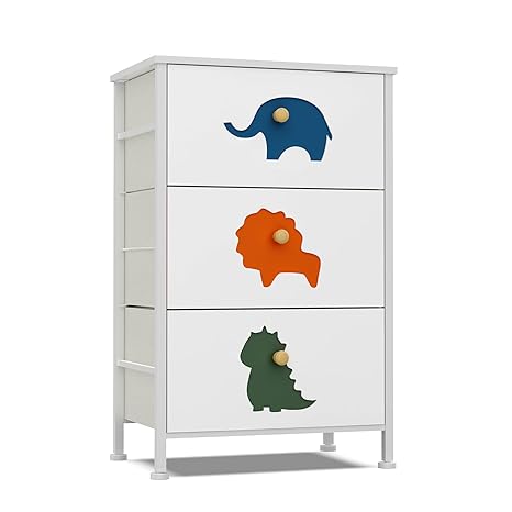 Dresser for Bedroom, Baby Dresser with 8 Fabric Drawers Tall Storage Organizer for Toddler Child