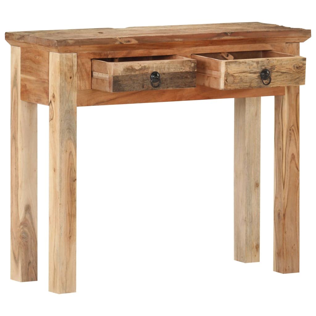 Rectangular Console Table Crafted with Solid Acacia Wood and Reclaimed Wood