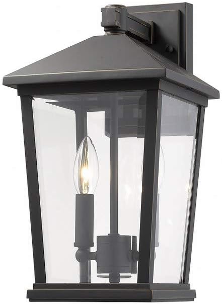 568M-BK 2 Light Outdoor Wall Sconce, Black